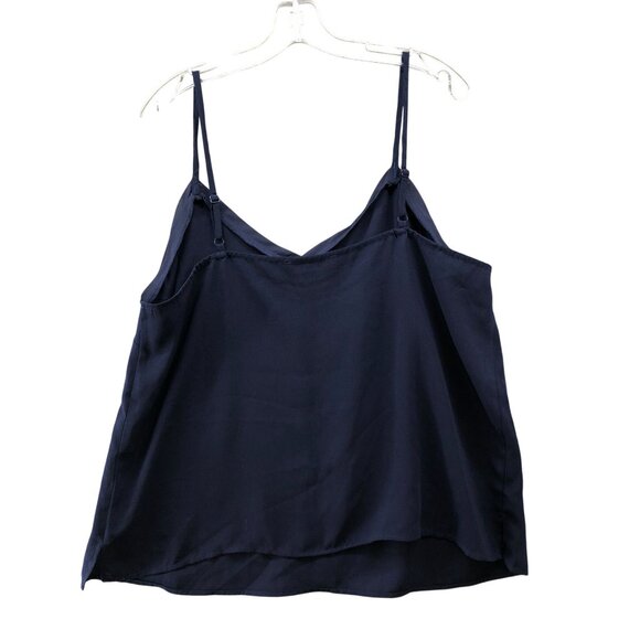 Eloquii Cami Top Womens 16 Navy Blue V-Neck Flowy Chiffon - Picture 2 of 10